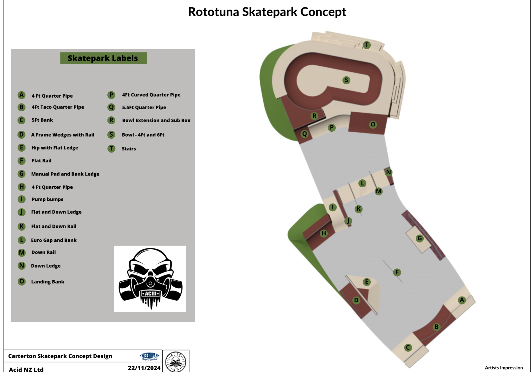 A skate park plan with instructions

Description automatically generated with medium confidence