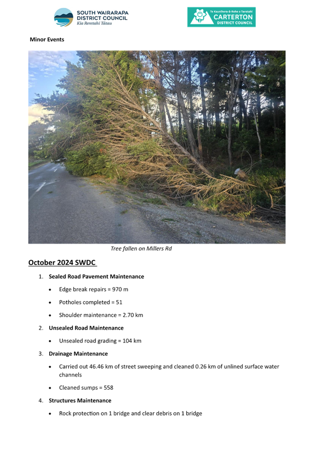 A tree fallen over a road

Description automatically generated