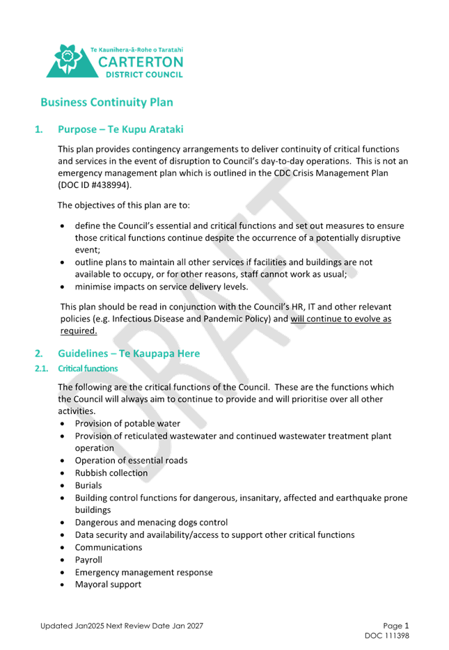 A close-up of a business continuity plan

AI-generated content may be incorrect.